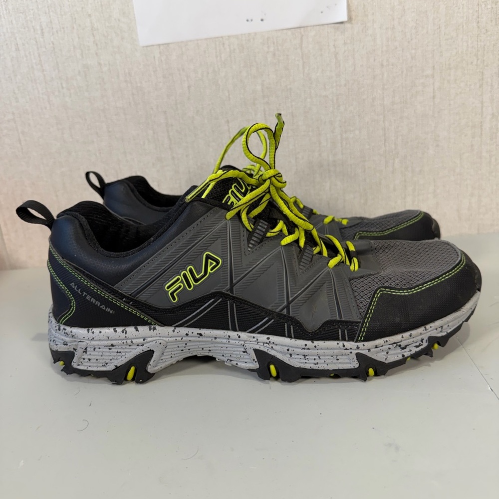 Fila Black‎ and Gray Trail Shoes with Lime Highlights